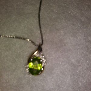 REAL GOLD AND STERLING SILVER PERIDOT NECKLACE